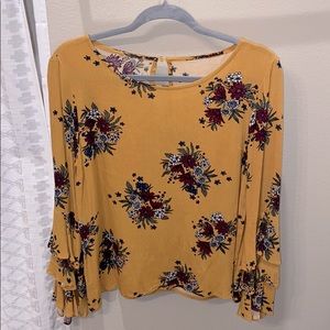 Mustard yellow floral top